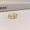 Anillo abierto de piedra natural ámbar vintage estilo Maillard para mujer, elegante, combinable, diseño de nicho, producto nuevo de alta gama.