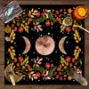 Toalha de Mesa para Cartas de Tarot, Tecido para Mesa e Cadeira, Signo do Zodíaco, Três Fases, Toalha de Mesa com Lua e Flor, Personalizada para Festa
