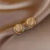 Pendientes Texturizados de Lujo Ligero y Gama Alta, Pendientes de Diseño Femenino y Fresco, Pendientes y Pendientes Franceses Elegantes y Versátiles