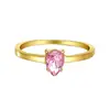 Anillo Rosa con Incrustaciones de Diamantes Estilo Europeo y Americano, Diseño de Nicho, Lujo Ligero, Versátil, Elegante, Anillo Exquisito, Joyería Simple para Manos para Mujeres