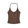 Top de tirantes sexy con cuello en U estilo europeo y americano, nuevo top básico ajustado de verano de color sólido para chica picante para mujer