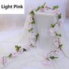 Simulación de Flor de Cerezo Polvo Suave Flor Enredadera Rosa Claro Rosa Oscuro Champagne Tira de Flor de Cerezo 2 m 135 Flores Amazon Boda Comercio Exterior