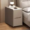 Mesa de cabeceira de madeira maciça sem instalação, armário de armazenamento mini ultranarrow, uso doméstico, luxo leve, simples, armário de cabeceira para espaço de quarto