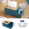 Caja de Pañuelos Multifuncional para Escritorio Simple Hogareña Cubierta de Madera Caja de Papel Múltiples Compartimentos Caja de Almacenamiento para Control Remoto, Pañuelos y Artículos Varios