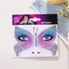Pegatinas de Tatuaje de Halloween para Cara, Cejas y Ojos, Pegatinas de Tatuaje Temporales para Maquillaje, Decoración Facial, Pegatinas de Tatuaje con Purpurina