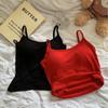 Explosiones de Verano Grande Espalda Descubierta Cruzada en el Pecho con Almohadilla para el Pecho Ropa Interior sin Rozaduras Estilo Coreano Ajustado Corto Camisola Base Interior