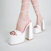 2022 Verão Novo Dedo Do Pé Quadrado Salto Grosso Sapatos Femininos Salto Alto Dedo Do Pé De Peixe Tamanho Alto Sandálias De Passarela Sandálias Romanas Femininas