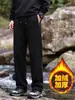 Novas Calças de Moletom Masculinas Simples e Soltas com Zíper Duplo e Pernas Retas, Aveludadas e Engrossadas, para Outono e Inverno, Trilhas e Esportes ao Ar Livre