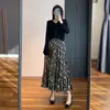 ¡Veneno casa industria pesada flor negra! Falda floral de longitud media con estampado, línea A, cintura alta elástica, adelgazante, con vuelo amplio, para primavera 23