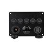 Painel de interruptores modificado para carro de comércio exterior com entrada USB, acendedor de cigarros, voltímetro 12V-24V universal