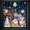 Decoraciones Navideñas Ciervo Dorado Muñeco de Nieve Pegatinas Electrostáticas Suministros para Fiesta Navideña Guirnalda Cálida de Iglú Pegatinas para Ventana