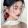 Pendientes en forma de U de Personalidad Exagerada Clavos Retro Europeos y Americanos de Nicho Pendientes Elegantes de Alta Gama para Novia Boda para Mujer
