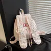 Bolso Orejas de Conejo de Moda 2026 Nuevo Modelo Rayas Verticales Mochila de Lona de Gran Capacidad para Viajes Cotidianos Mochila Versátil con Bloques de Color