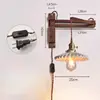 Lámpara de Pared Retro Retráctil para Mesita de Noche B&B Lámpara de Estudio para Lectura Lámpara de Atmósfera para Dormitorio Brazo Oscilante Pared de Fondo de Sala de Estar