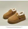 Botas de Neve com Solado Grosso Femininas 2026 Novo Estilo de Inverno Solado Macio Plus Veludo Pelo Espessado Quente Sapatos Birkenstock Sapatos de Algodão Sapatos Pão