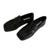 Zapatos de Mujer Versátiles de Estilo Británico con Rosa Personalizada Listos para Usar, Suela Suave, Diseño de Nicho, Punta Cuadrada, Tacón Grueso, Dos Formas de Usar, Slip-On