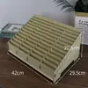Caja de almacenamiento para teléfono móvil escritorio maestro reunión interior Caja de madera multi-rejilla sin tapa Película templada para teléfono móvil Caja cuadrada de madera maciza