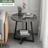 Mesa de Centro para Sala de Estar, Mesa Redonda Pequena, Mesa Lateral Simples Moderna de Luxo Leve para Sofá, Mesa de Canto, Mesa de Chá, Mesa de Varanda