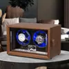 Rotor para Relógio com Padrão de Fibra de Carbono, Couro de Alta Qualidade, Suporte para Relógio Mecânico, Caixa de Armazenamento Anti-Magnética, Dispositivo de Enrolamento