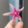 Broche de Estrela do Mar com Diamantes Retrô Europeu e Americano Transfronteiriço Broche de Nicho de Luxo Feminino DIY Atacado Terno Corsage de Luxo