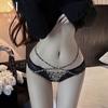 Ropa interior erótica para hombre leopardo caliente temperamento europeo y americano encaje con costuras cruzada cintura alta sexy transpirable hermana real N-23