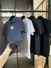 Camisa Polo Masculina de Seda Gelada com Corte a Laser Sem Costura Adesiva Fina de Verão
