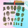 Coruja joias de bronze antigo acessórios DIY pulseira colar corrente de suéter pingente pingente acessórios Explosões da Amazon