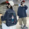 Ropa para Niños Ropa de Otoño para Niños Nueva Sudadera de Dibujos Animados con Cuello Redondo Tallas Mediana y Grande Ropa Básica Suelta y Bonita para Niños Primavera y Otoño 2025