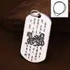 Pingente Mantra de Seis Caracteres em Prata de Lei Masculino Personalidade de Rua Tendência Hip-hop Retrô Joia Feminina Colar Pingente