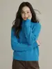 [Ge Ming] Suéter de punto acanalado de cuello alto medio estilo coreano para mujer, nuevo estilo de primavera, corte holgado, tejido adelgazante N970C