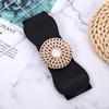 Venta al por mayor de fábrica Cinturón de hebilla decorativa elástica de moda para mujer sello elástico de cintura ancha cinturón para vestido de chamarra de plumas