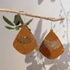 Amazon transfronterizo corte en caliente contrachapado aretes de madera moda europea y americana exagerados geométricos huecos personalidad madera oreja
