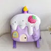 Mochila Infantil Fofa Versão Coreana Transfronteiriça, Mochila Escolar de Jardim de Infância Desenho Animado Casquinha de Sorvete e Casca de Ovo, Mochila Leve para Passeios de Bebê