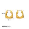 Pendientes geométricos populares de otoño e invierno transfronterizos de alta gama acero inoxidable chapado en oro de 18 quilates retro lujo ligero nicho