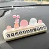 Placa de número de teléfono para coche, todo va bien, placa de número de aparcamiento temporal, decoración creativa para coche con diseño de lichi luminoso