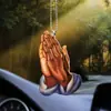 Transfronteiriço Novo Acrílico Mãos Planas Cruz Traseira Espelho Retrovisor Mochila Pingente Decorativo Natal Criativo