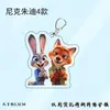Zootopia-Temática Judy y Nick Linda Pareja Acrílico Doble Cara Llavero Colgante para Mochila Pequeño Regalo