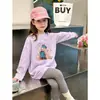 Nova Camiseta de Manga Longa para Meninas 2026, Camisa Básica Fashion para Crianças na Primavera e Outono, Blusa Fofa com Gola Redonda para Meninas Mais Velhas