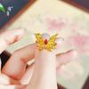Jin Yan Long Não Desbota 24k Ouro Brilhante Filamento Oco Borboleta Anel Ajustável Fuga Princesa Su Anel Anel Feminino