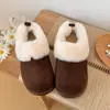 Bota Corta de Plataforma Retro con Cordones Forrada de Piel Birkenstock Botas de Nieve para Mujer Nuevas Otoño Invierno Espesadas Cálidas Zapatos de Algodón Peludo