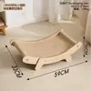 Tabla Rascadora para Gatos de Madera Maciza y Sisal, Cama para Gatos Duradera y que No Suelta Pelo, Tabla Rascadora para Uñas de Gato con Cuerda de Cáñamo Integrada, Sillón Chaise Longue para Sofá