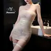 Lencería Sexy, Conjunto de Kimono Transparente Bordado y Estampado, Uniforme Sexy Ajustado a la Cadera, Lencería Seductora para Mujeres Jóvenes