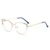 G95-243 Hastes de Óculos da Moda Personalizadas, Venda Quente Transfronteiriça, Incrustadas com Diamantes, Compatíveis com Lentes de Grau e Sem Grau, Armações Artísticas Gatinho