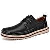 Adolescentes Low-top Lace-up Moda Sapatos de couro Homens Round-toe Business Small Leather Shoes Leve Soft Leather Casual Shoes