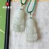 Colgante con hebilla Tianshan Cui Ping An, colgante de jade de seda y oro natural, colgante de anillo Ping An, colgante de jade de la marca Ping An, venta al por mayor