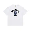 Algodão Puro Tamanho Europeu Novo Modelo Tema Macaco Estoque Pronto Transfronteiriço Bape Fornecimento Estável a Longo Prazo Unissex Casual Esportivo Camiseta de Manga Curta