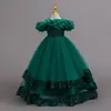 Vestido formal para niñas de nuevo estilo, ropa para niños, vestido abullonado con lentejuelas para niños mayores, vestido elegante, vestido largo de princesa de malla para niños