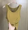 Nuevo Chaleco de Hombro Ancho para Primavera y Verano Mujer Cuello en U Grande Explosiones de TikTok Chaleco Base Simple Chaleco sin Mangas para Mujer