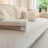 2026 Nuevo Cojín de Sofá de Alta Gama Estilo Crema Color Sólido Chenilla Cubierta Universal para Asiento de Sofá Todas las Estaciones Venta al por Mayor