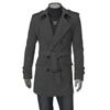 Comercio Exterior Nuevo Otoño e Invierno Hombres Estilo Coreano Abrigo de Moda Gabardina Paulette de Longitud Media Abrigo de Lana Cruzado